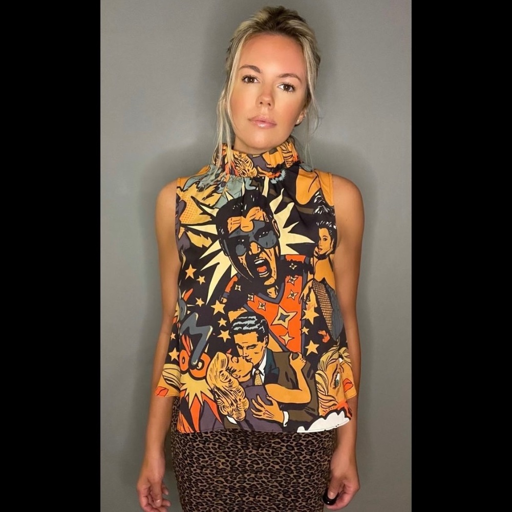 Art deco halter top